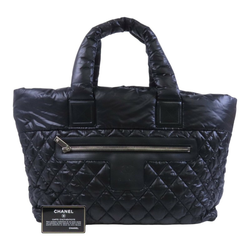 CHANEL 尼龍Coco Cocoon Large銀扣肩背袋-9