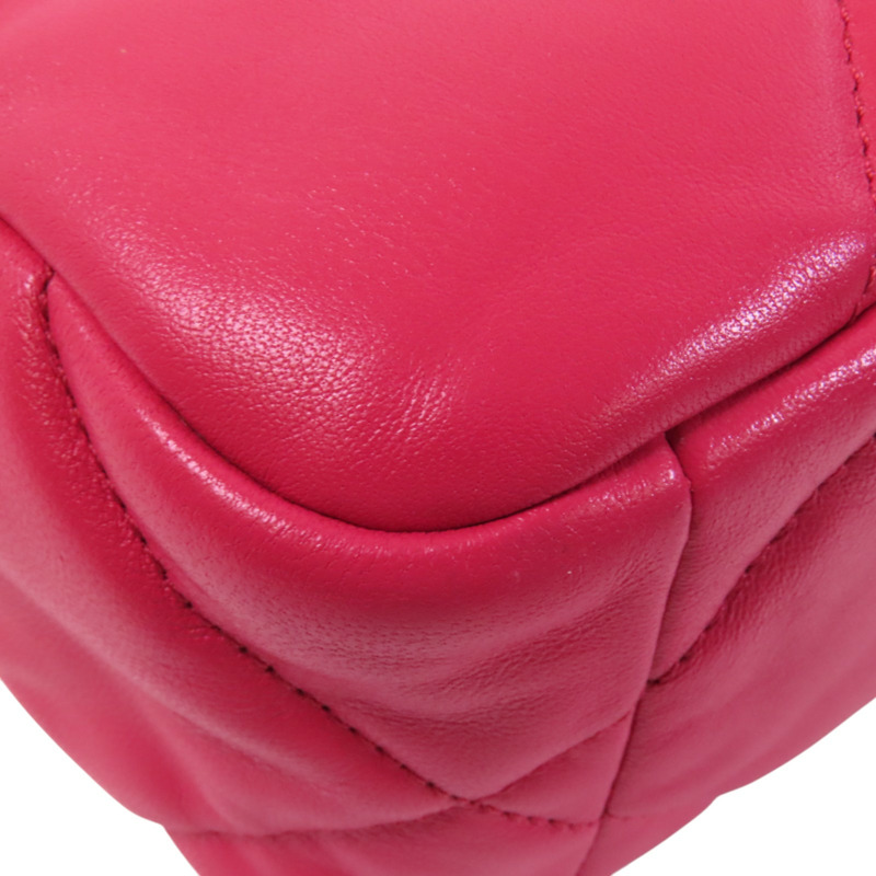 CHANEL 羊皮皮革C19金扣鏈帶手挽肩背兩用袋-12