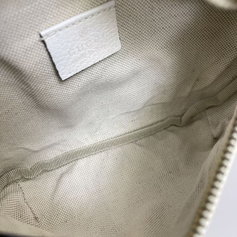 Gucci古馳 Print小號白色牛皮長肩帶腰包胸包-8