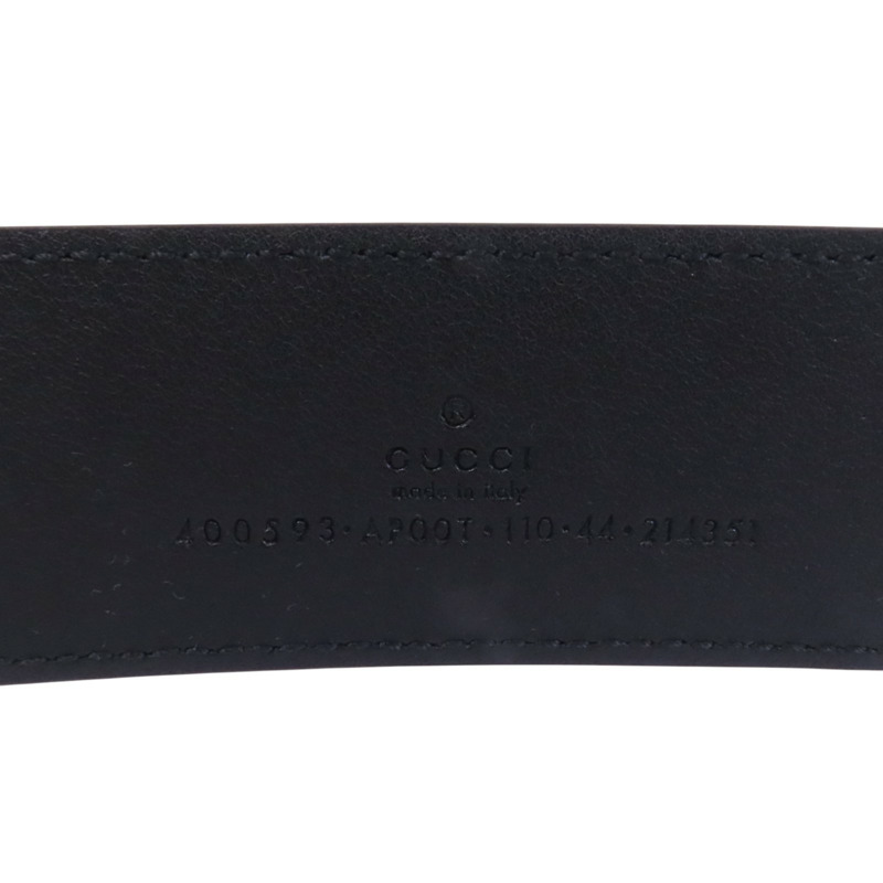 GUCCI 牛皮皮革GG Marmont Wide Belt金扣皮帶-8