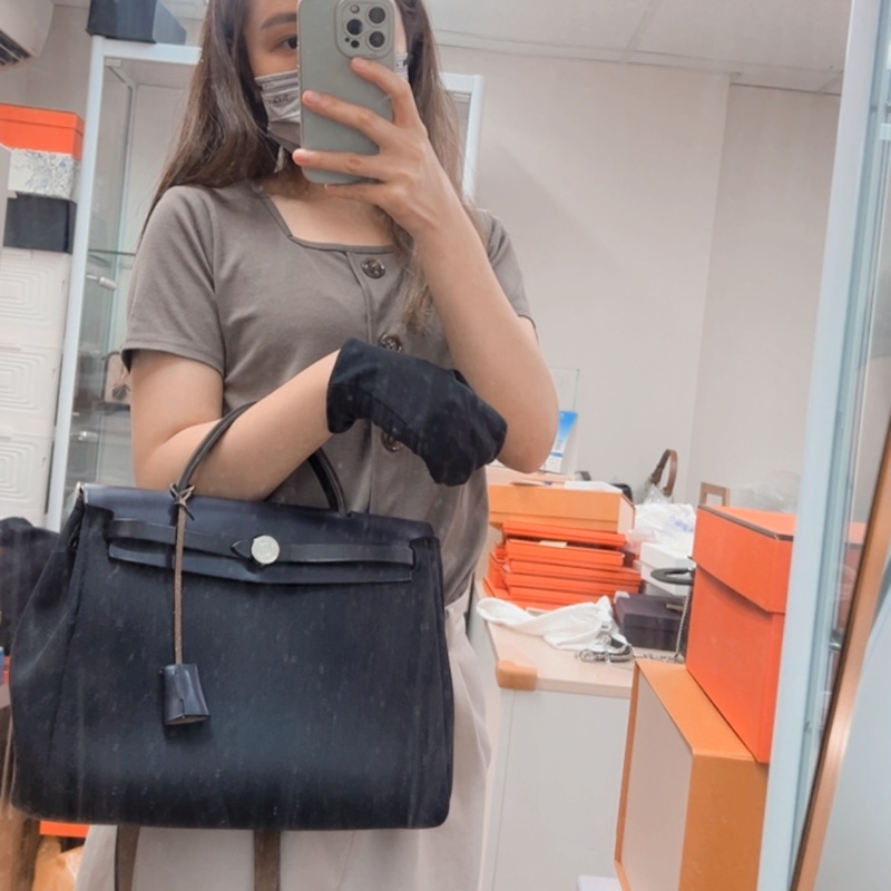 Hermes herbag 31 深藍色Y刻-15