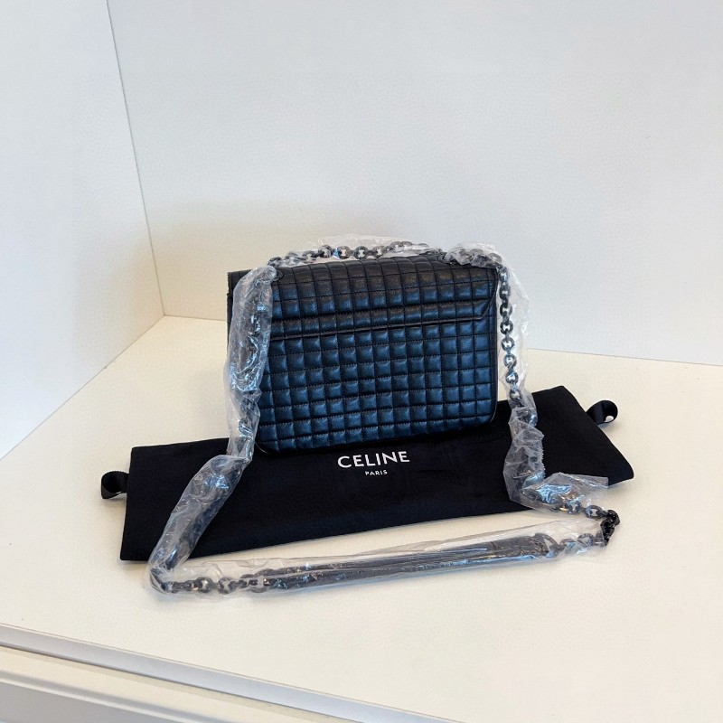 Celine C bag 冰格soblack黑色黑扣金屬 肩背包斜背包-1