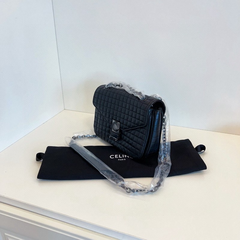 Celine C bag 冰格soblack黑色黑扣金屬 肩背包斜背包-2