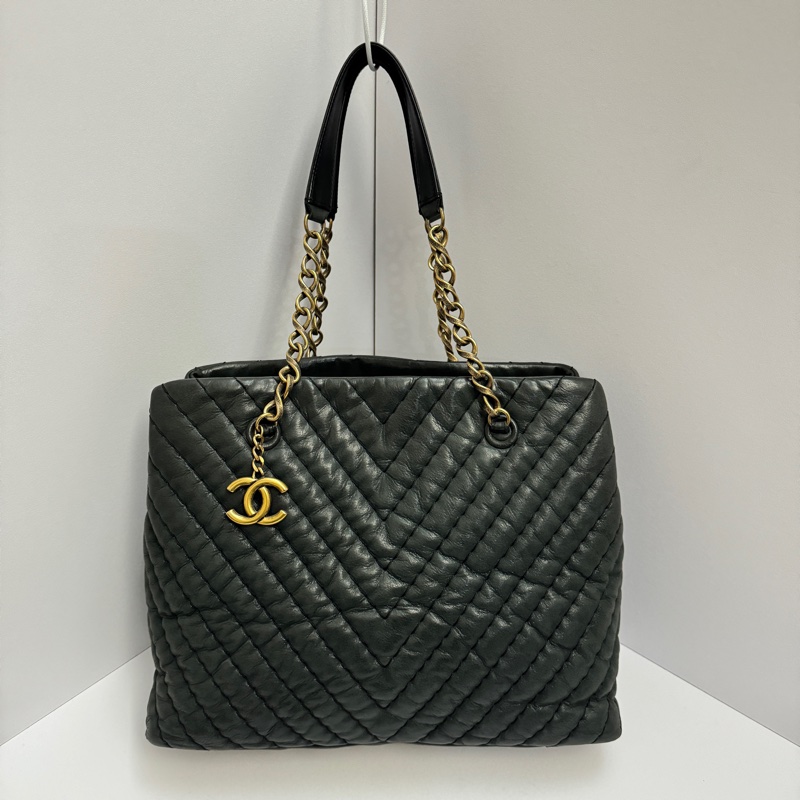 （超稀有⏰） Chanel 復古牛皮 單肩托特包 專櫃28萬！-6