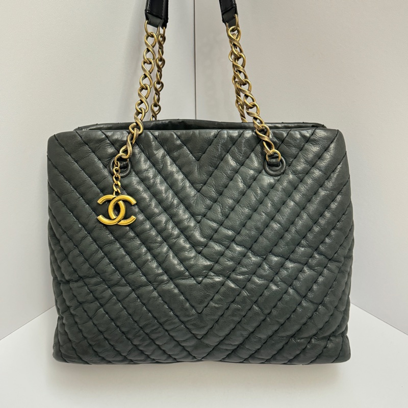 (超稀有⏰) Chanel 復古牛皮 單肩托特包 專櫃28萬!-7