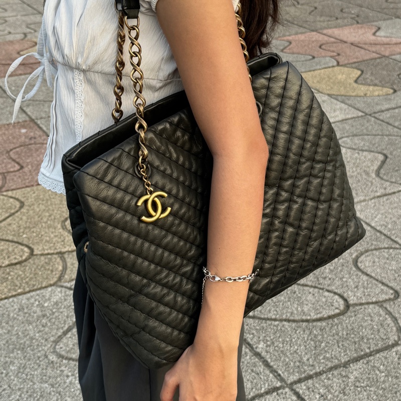 (超稀有⏰) Chanel 復古牛皮 單肩托特包 專櫃28萬!-32