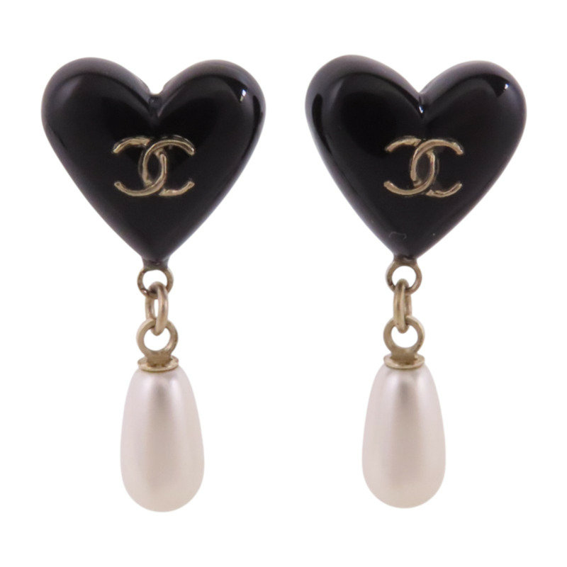 CHANEL 金屬/仿珍珠Earrings銀扣耳環-0