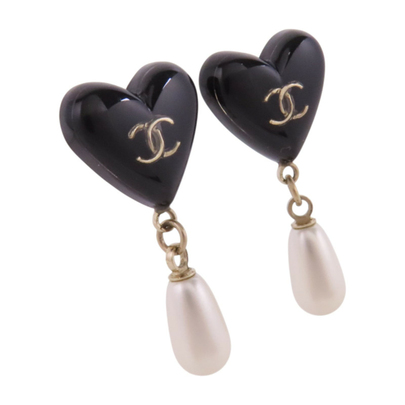 CHANEL 金屬/仿珍珠Earrings銀扣耳環-2