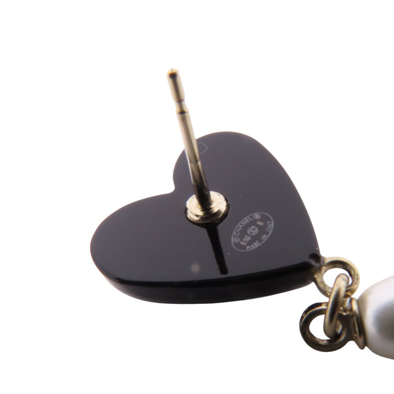 CHANEL 金屬/仿珍珠Earrings銀扣耳環-7