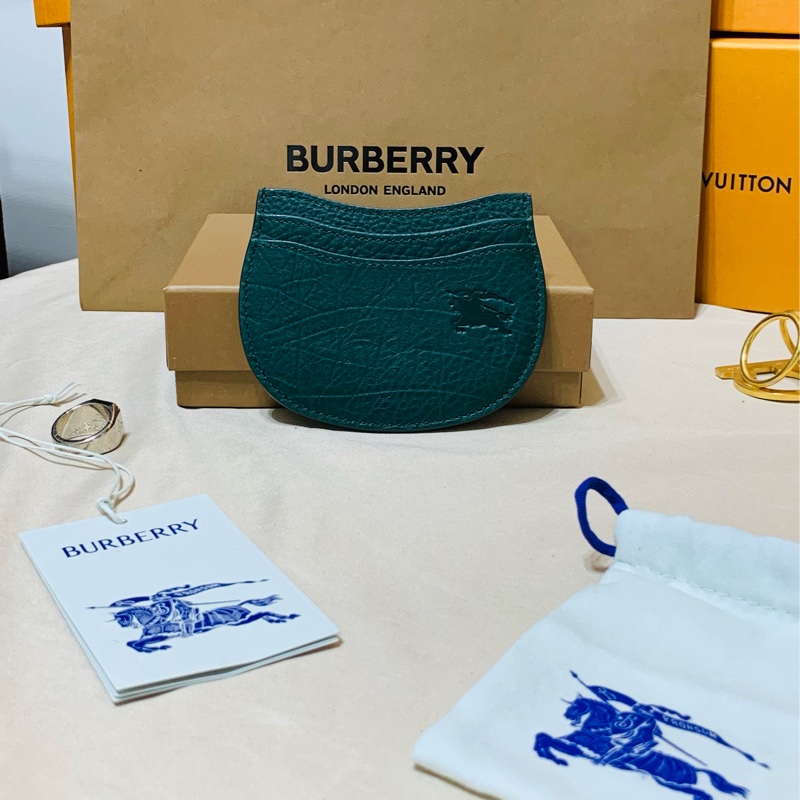 🎁全新盒裝2024新款 Burberry 巴寶莉深綠 馬鞍戰馬名片夾/卡夾-1