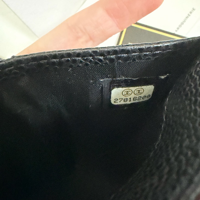 Chanel 黑金荔枝皮卡夾-9