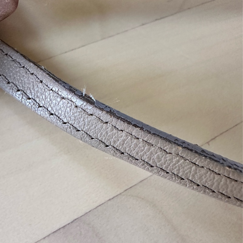 Chanel 奶茶色牛皮肩背包-10