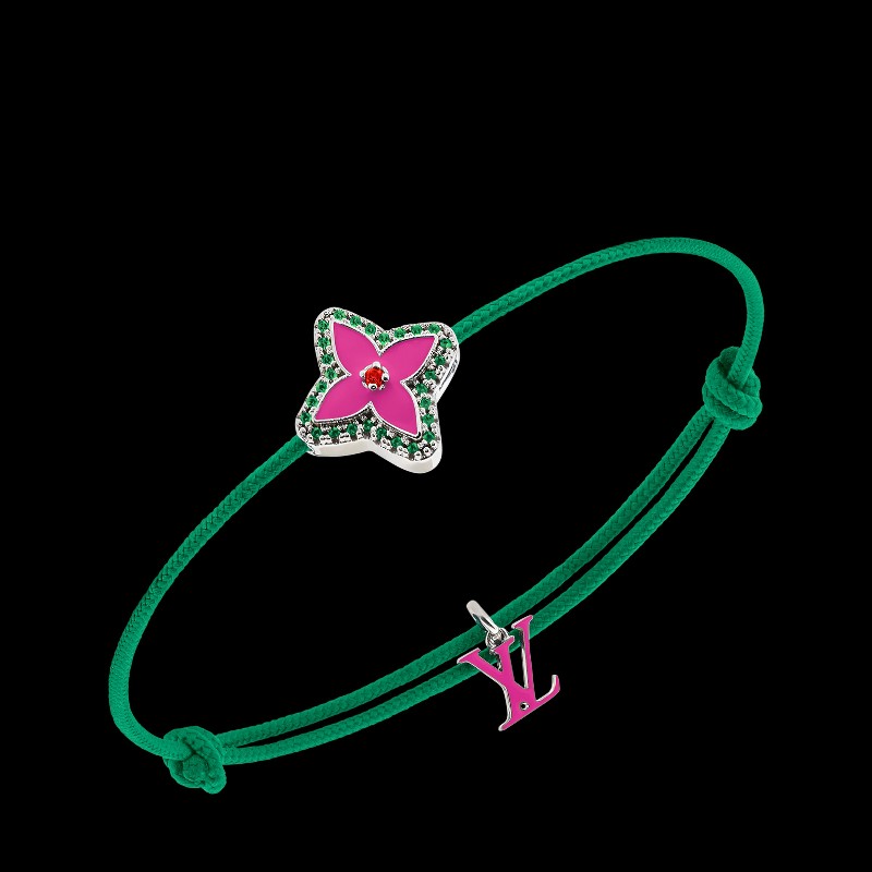 全新 
M02411
Monogram Flower Stesia 手環 綠色/藍色-1