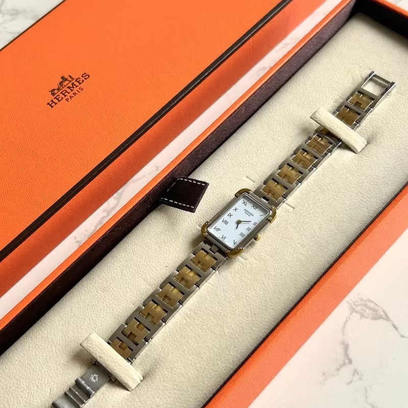 絕版古董錶 Hermes Croisiere二手男女裝金屬錶帶 手錶 腕錶 中古-0