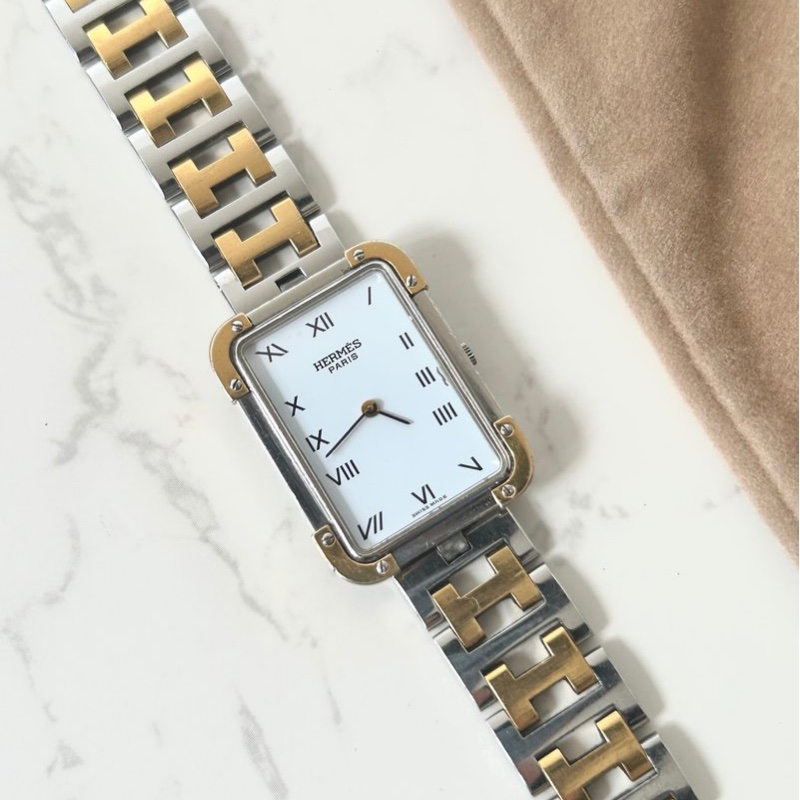 絕版古董錶 Hermes Croisiere二手男女裝金屬錶帶 手錶 腕錶 中古-9