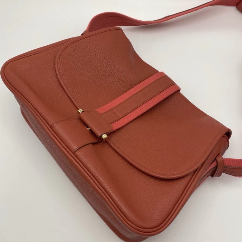HERMES Bourlingue牛皮肩背斜背郵差包 35*23*13 98新 配件塵袋-4