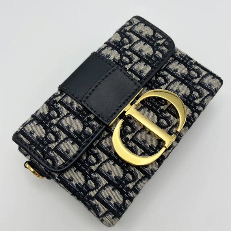 DIOR 藍色老花金扣mini蒙田盒子包 18*12*5.5 98新配件塵袋-2