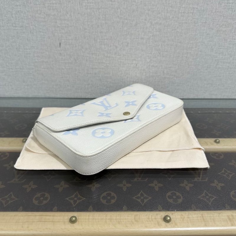 LV拼色金扣三合一肩背斜背鏈條包芯片款21*12*3 99新配件塵袋-2