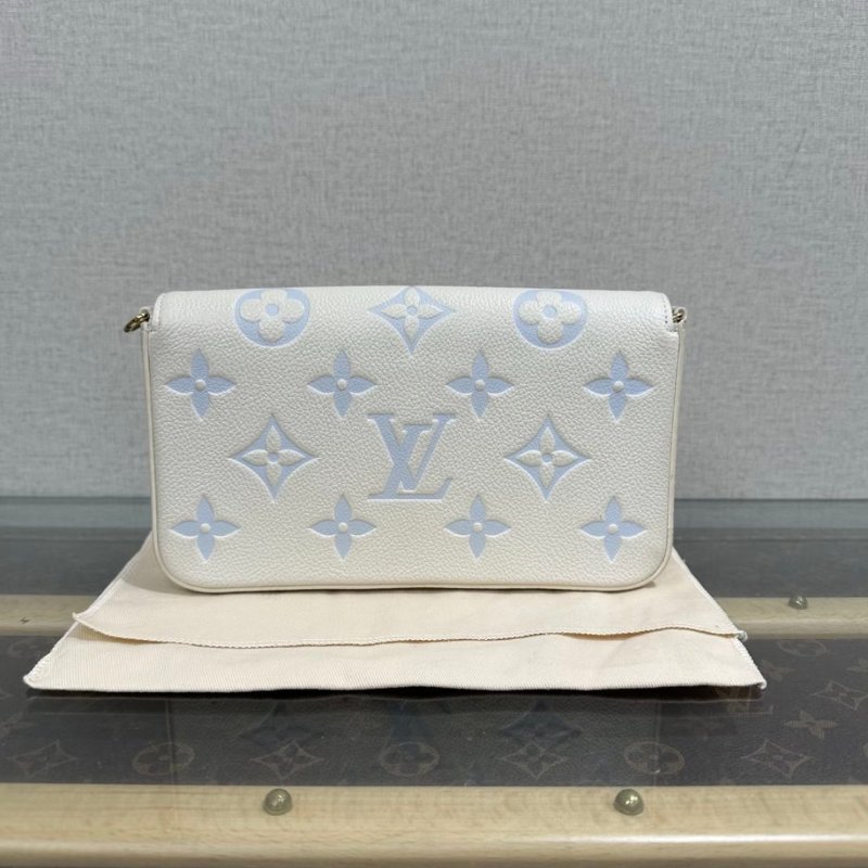 LV拼色金扣三合一肩背斜背鏈條包芯片款21*12*3 99新配件塵袋-5