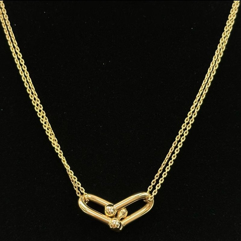 TIFFANY HardWear系列18K玫瑰金雙鏈環項鍊 鏈長40cm 98新配件盒子-2