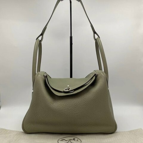 HERMES lindy30鼠尾草銀扣手提肩背包30.5*20.5*16 98新 配件塵袋