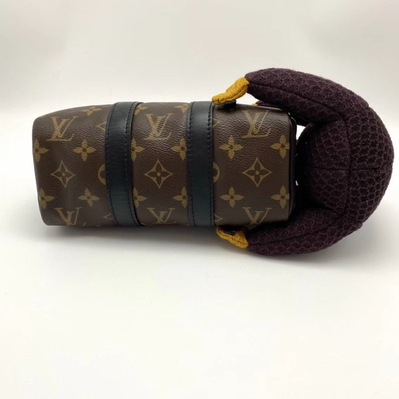 LV 老花Keepall肩背斜背包猴子包 芯片款 21*12*9 98新配件塵袋-2