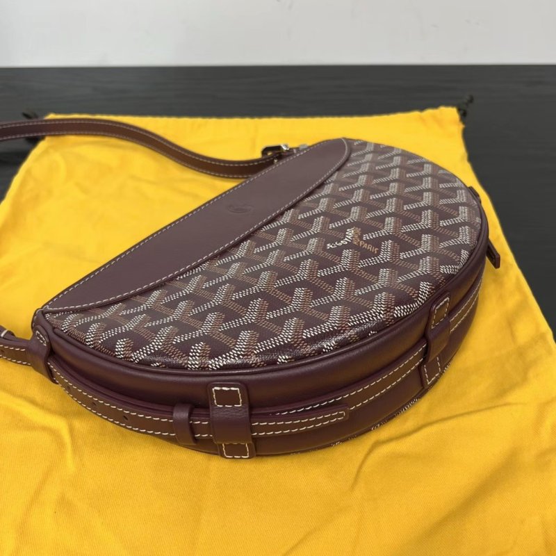 GOYARD Hirondelle Y字老花酒紅色肩背斜背燕子包25*17*6 98新配件塵袋吊牌購證-4