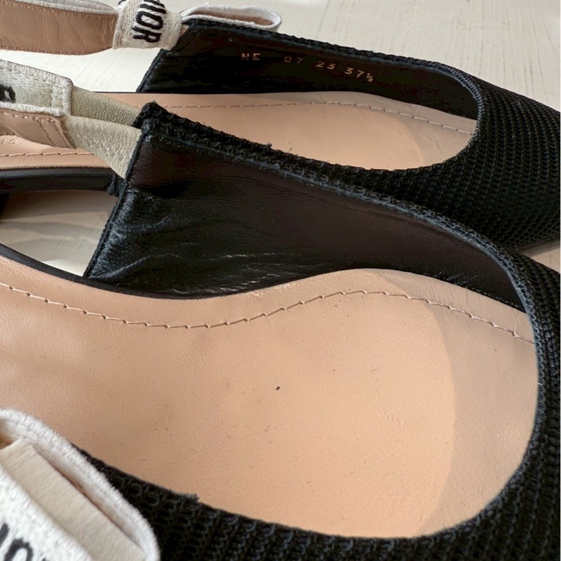 Dior J’ADIOR 黑色slingback平底尖頭鞋 37.5號 貼底-3