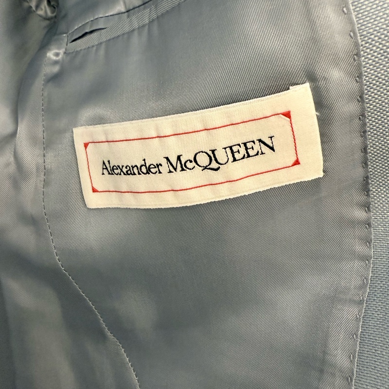Alexander McQueen paradise blue double breasted blazer jacket 48 西裝外套-3