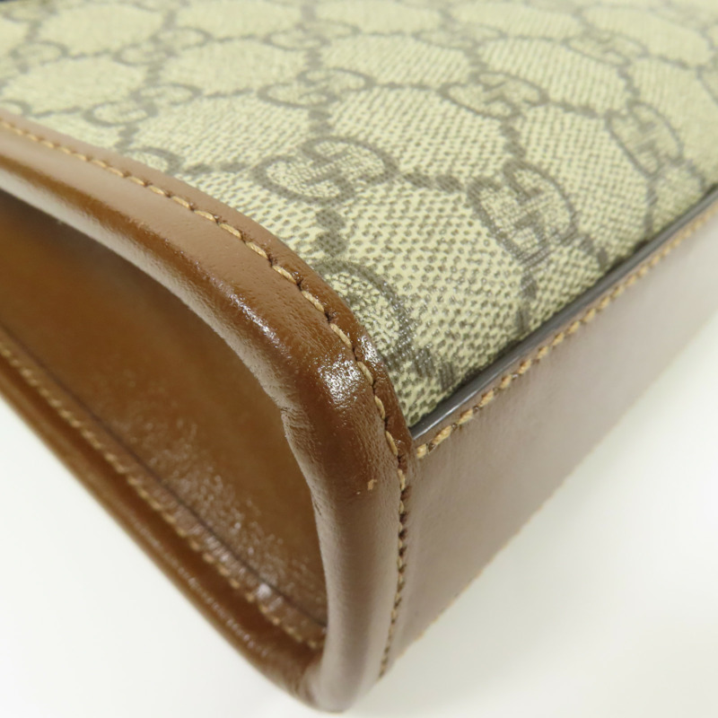 GUCCI 塗層帆布Retro金扣手挽肩背兩用袋-11