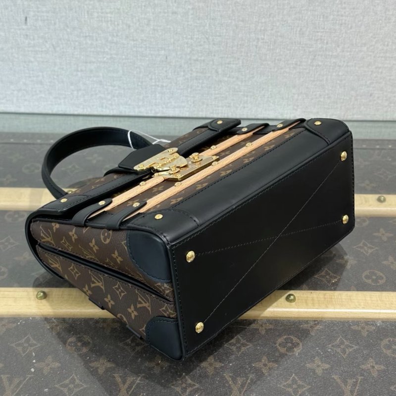 LV Trianon花木條手提硬盒芯片款21*16*11 98新配件鏡子塵袋-4