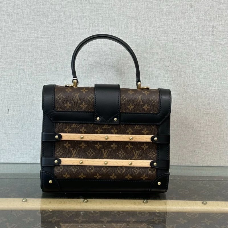LV Trianon花木條手提硬盒芯片款21*16*11 98新配件鏡子塵袋-5