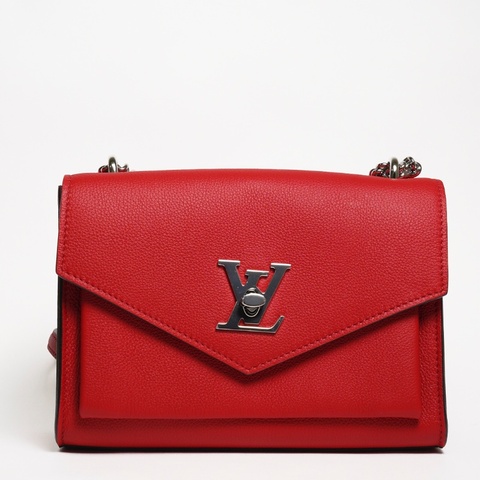 LOUIS VUITTON 牛皮皮革My Lockme BB銀扣鏈帶肩背袋