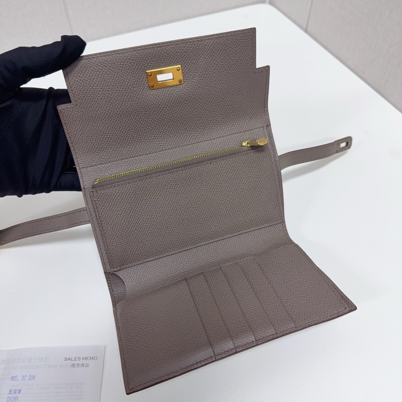 98新愛馬仕/Hermes Kelly Medium Wallet 三折短款錢包-10
