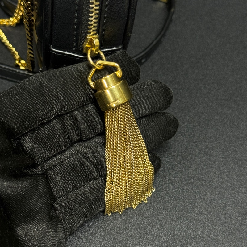 (全新閒置品🎁) YSL 聖羅蘭 黑金圓餅包 斜背包-5