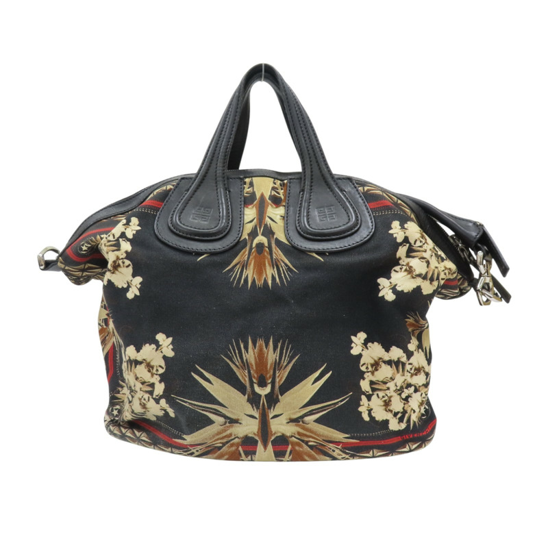 黑色印花帆布 牛皮 Pandora 兩用包 銀扣【GIVENCHY 紀梵希】-0