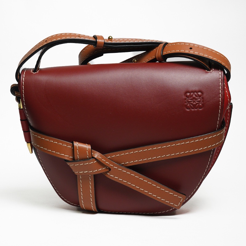 LOEWE GATE SMALL 撞色牛皮斜背包馬鞍包-0