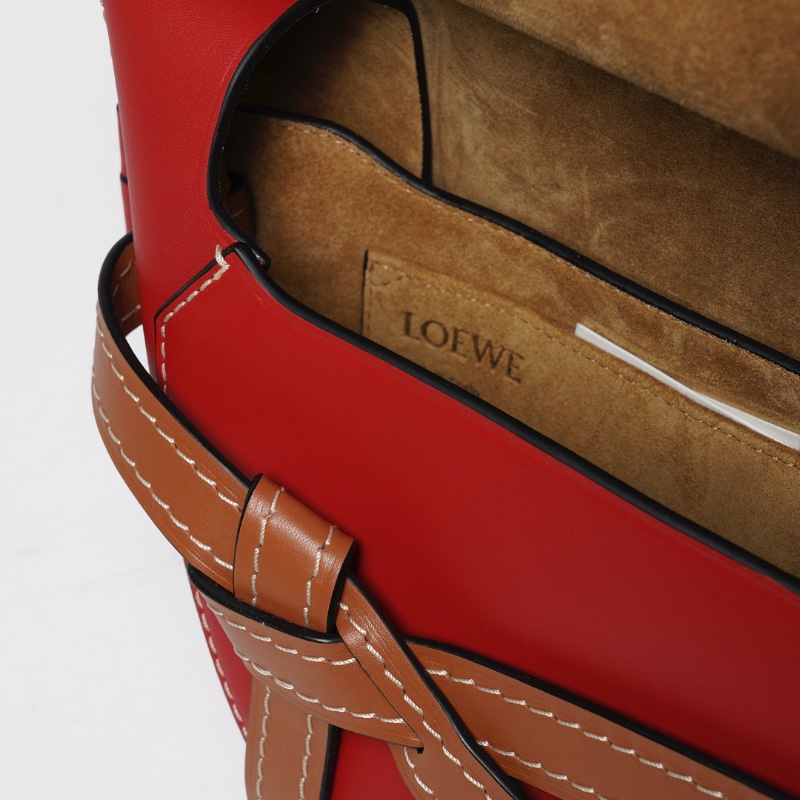 LOEWE GATE SMALL 撞色牛皮斜背包馬鞍包-9
