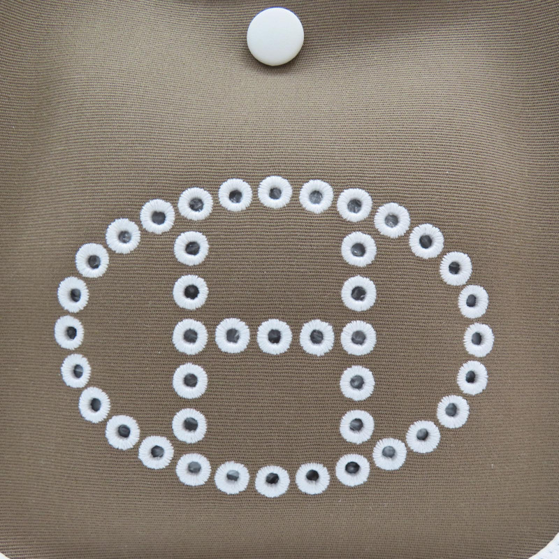 大象灰 Toile帆布 白色牛皮 Neo Evelyne 16 肩背包 K刻 金扣【HERMES 愛馬仕】-5