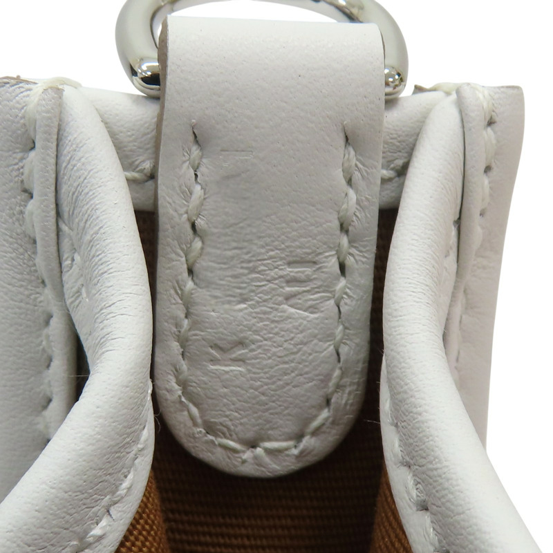 大象灰 Toile帆布 白色牛皮 Neo Evelyne 16 肩背包 K刻 金扣【HERMES 愛馬仕】-7