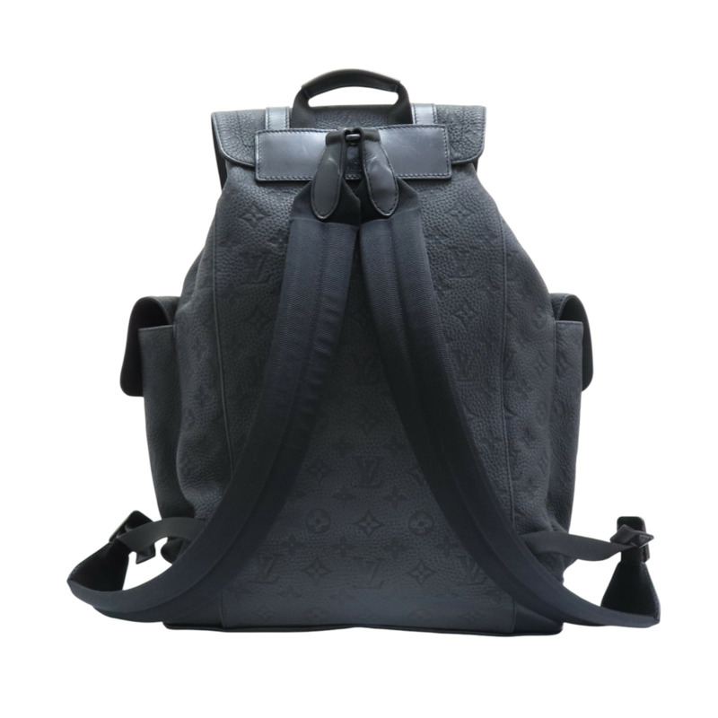 黑色 原花壓紋牛皮 Christopher MM 後背包 銀扣 M55699【LOUIS VUITTON 路易威登】 M55699-1