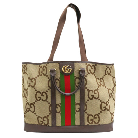 棕色 帆布 牛皮 Jumbo GG 兩用包 金扣 756660【GUCCI 古馳】 756660