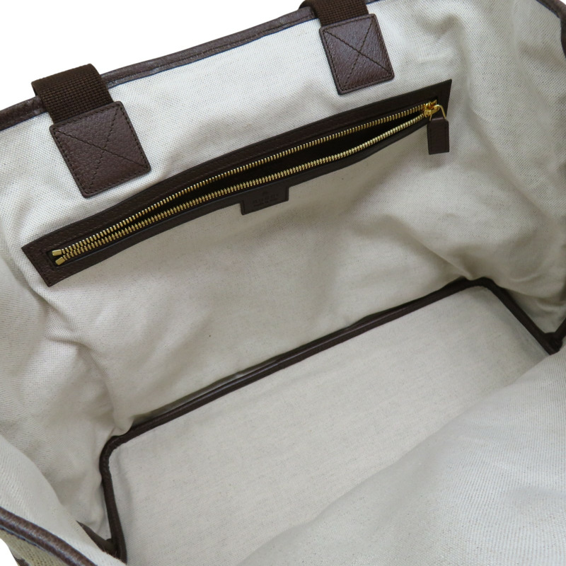 棕色 帆布 牛皮 Jumbo GG 兩用包 金扣 756660【GUCCI 古馳】 756660-4