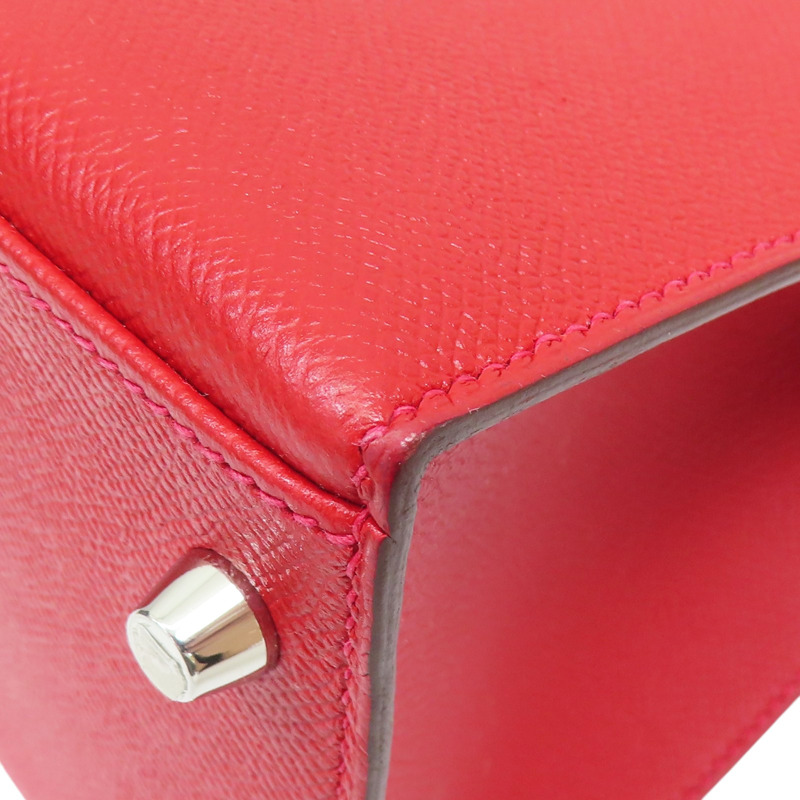 紅色 Epsom牛皮 Kelly 28 两用包 X刻 銀扣【HERMES 愛馬仕】 X刻/Rouge Casaque-12