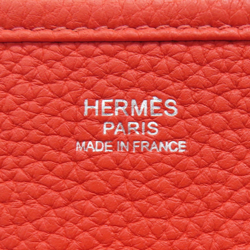 紅色 Taurillon牛皮 Evelyne III GM 肩背包 銀扣 □R刻【HERMES 愛馬仕】 □R-6