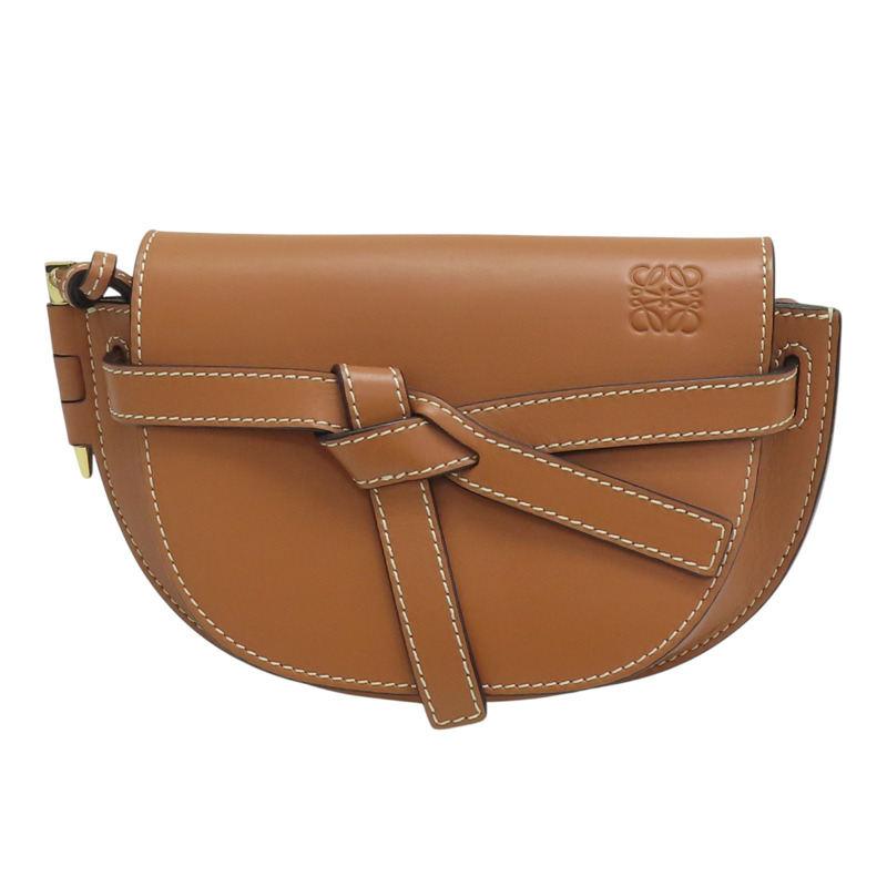 棕色 牛皮 Mini Gate 腰包 A3892376【LOEWE 羅威】 321.54.Z58-0