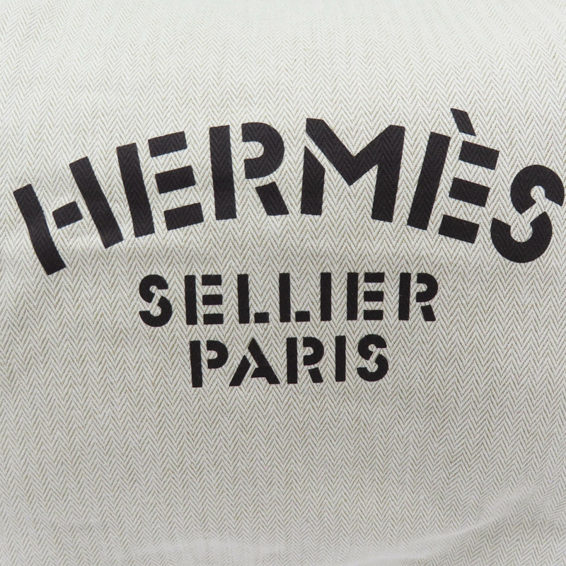 米色帆布 棕色牛皮 Aline Groom 肩背包 銀扣 W刻【HERMES 愛馬仕】-5