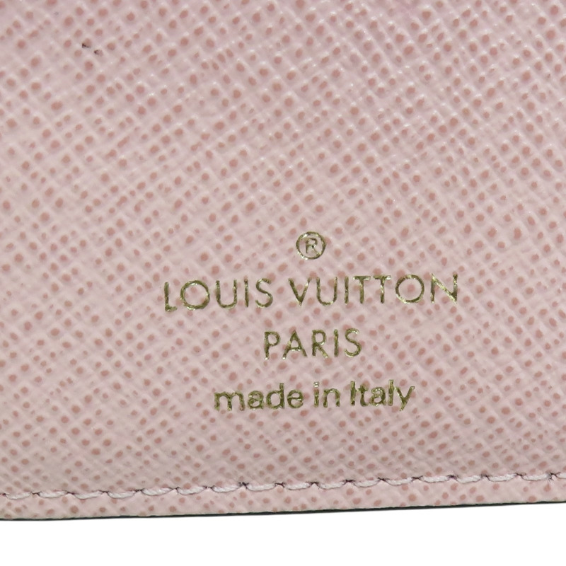 粉/棕色 原花帆布 牛皮 Portefeuille Lou 兩折短夾 M82378【LOUIS VUITTON LV 路易威登】 M82378-9