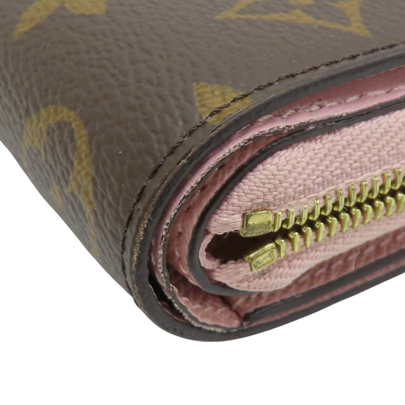 粉/棕色 原花帆布 牛皮 Portefeuille Lou 兩折短夾 M82378【LOUIS VUITTON LV 路易威登】 M82378-15