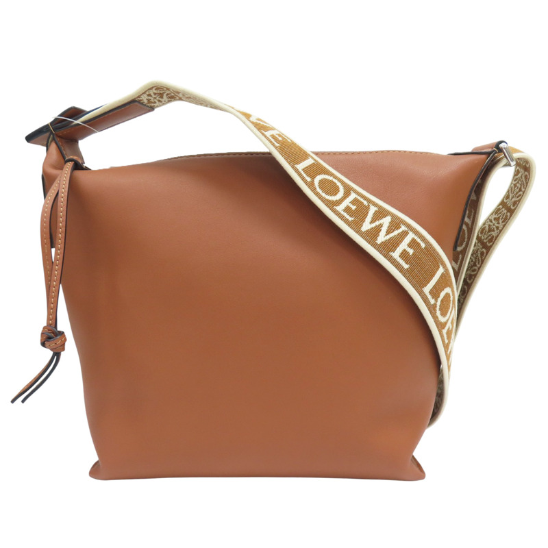 棕色 小牛皮 Cubi 小型 肩背包【LOEWE 羅威】 B906Q63X04-0